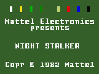 Night Stalker title screen for Intellivision
